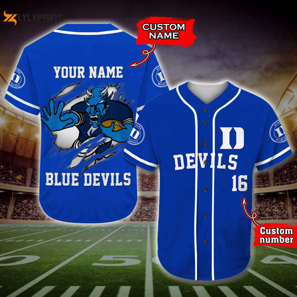 Personalized Duke Blue Devils Player All Over Print 3D Baseball Jersey Personalized Duke Blue Devils Player All Over Print 3D Baseball Jersey