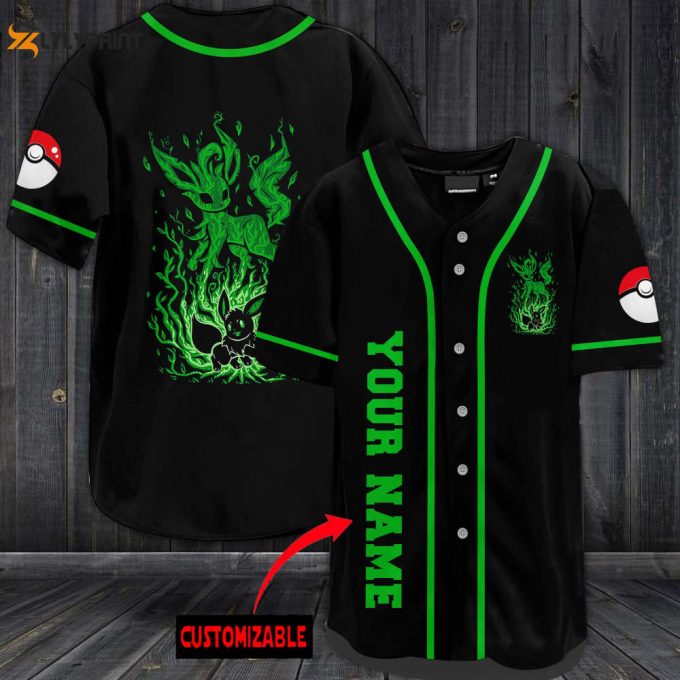 Custom Green Eevee Baseball Jersey – Perfect Personalized Gift for Men & Women