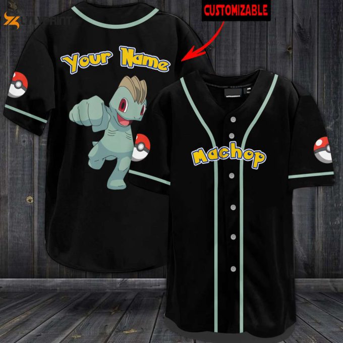 Personalized Machop Baseball Jersey