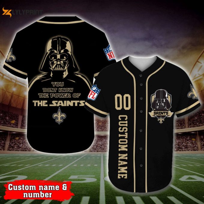 Personalized New Orleans Saints Darth Vader Star Wars All Over Print 3D Baseball Jersey