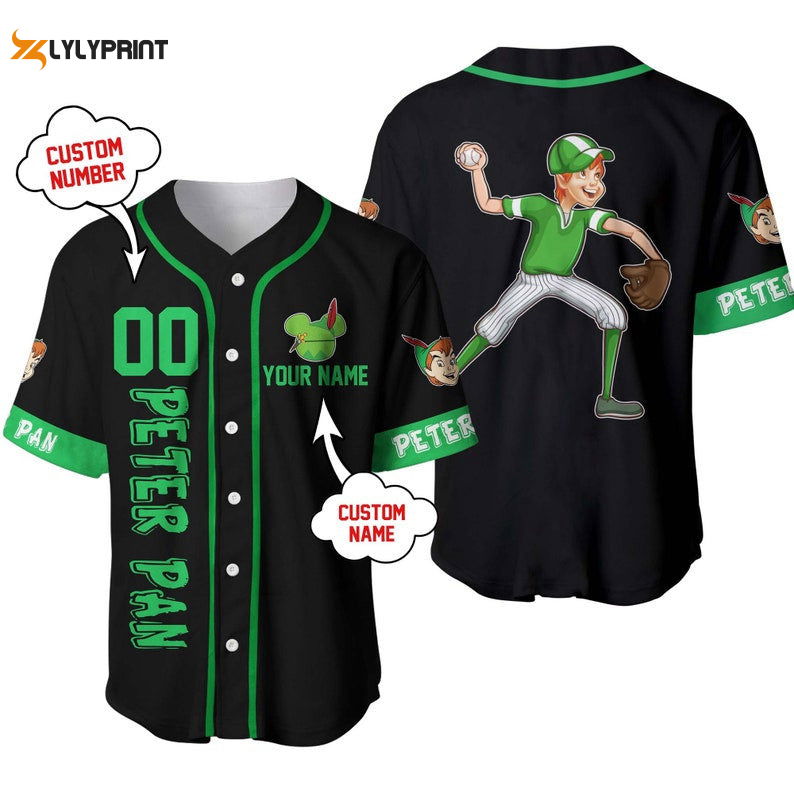 Personalized Peter Pan Playing Baseball All Over Print Baseball Jersey Personalized Peter Pan Playing Baseball All Over Print Baseball Jersey