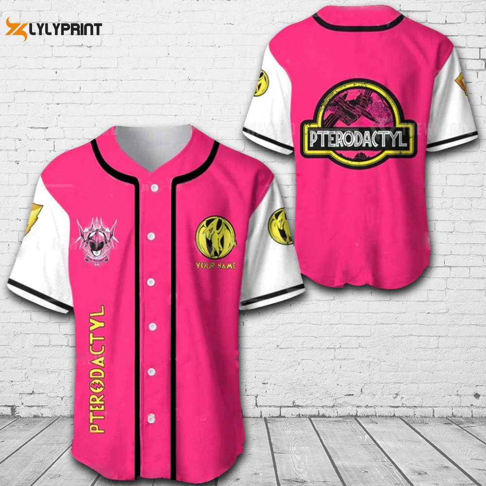 Personalized Pterodactyl Power Rangers All Over Print Unisex Baseball Jersey Personalized Pterodactyl Power Rangers All Over Print Unisex Baseball Jersey
