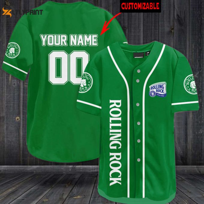 Personalized Rolling Rock All Over Print Unisex Baseball Jersey