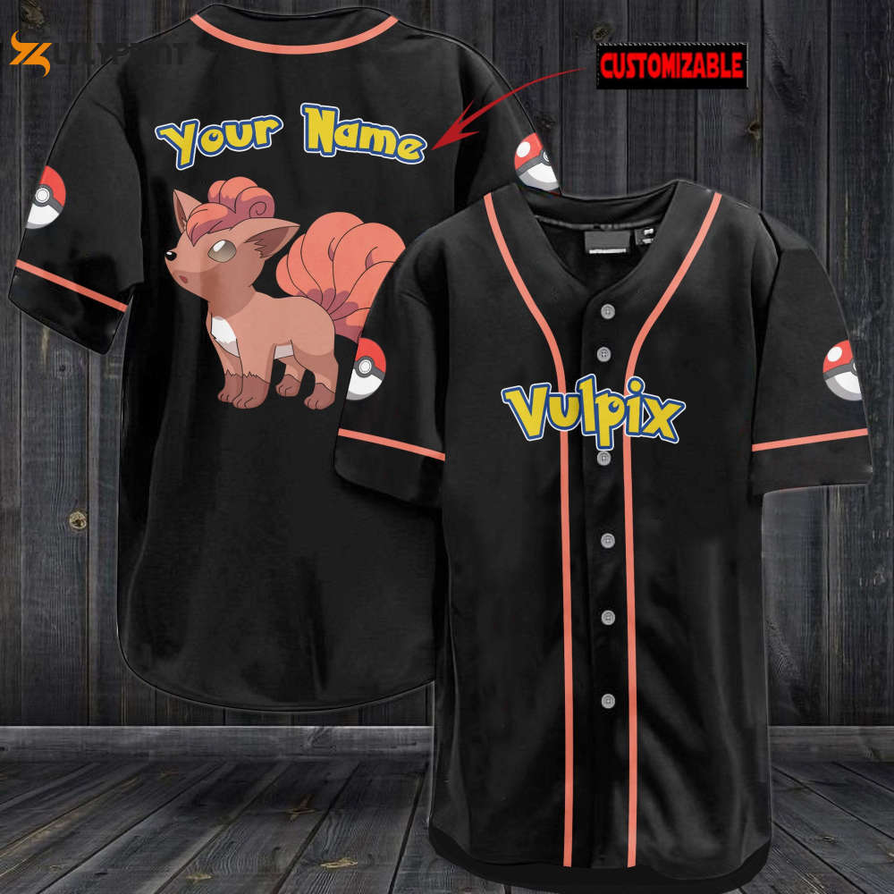 Personalized Vulpix Baseball Jersey Personalized Vulpix Baseball Jersey