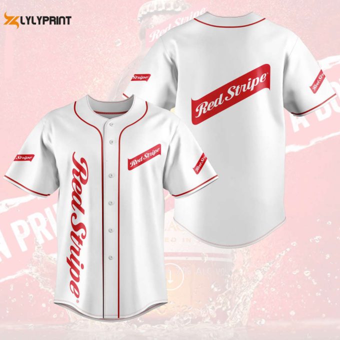 Red Stripe Beer Baseball Jersey