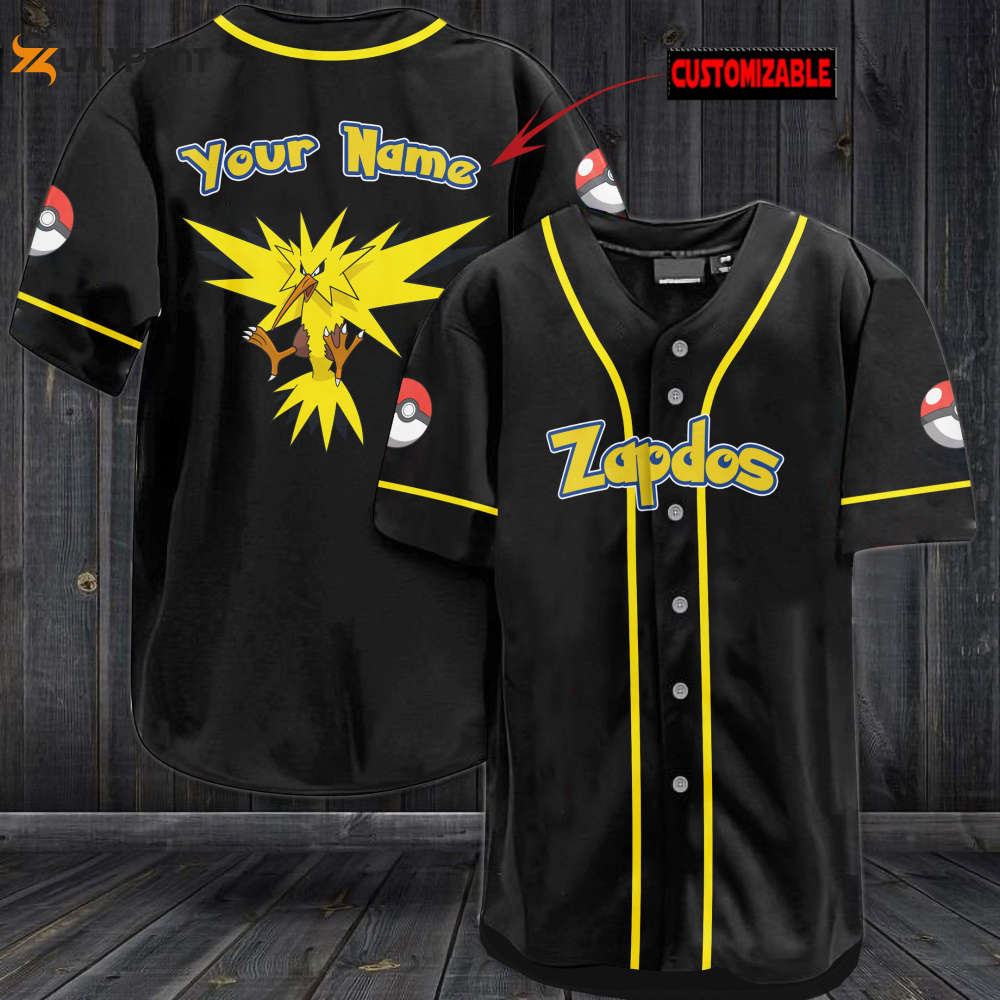 Personalized Zapdos Baseball Jersey Personalized Zapdos Baseball Jersey