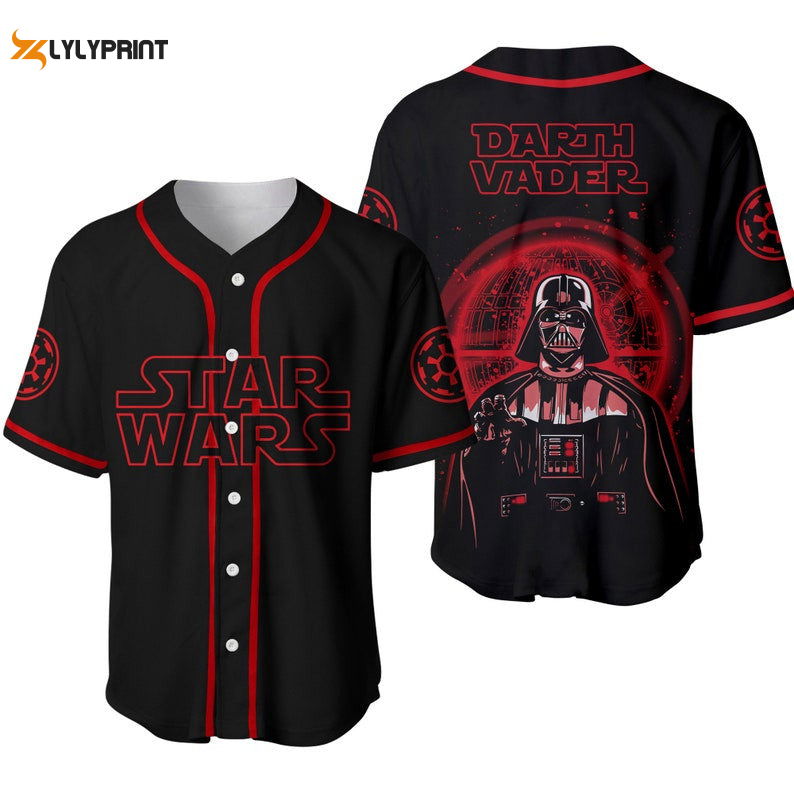 Red Darth Vader Star Wars All Over Print Unisex Baseball Jersey Red Darth Vader Star Wars All Over Print Unisex Baseball Jersey